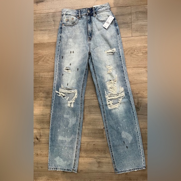 PacSun Eco Light Blue Distressed '90s Boyfriend Jeans NWT - Picture 6 of 8